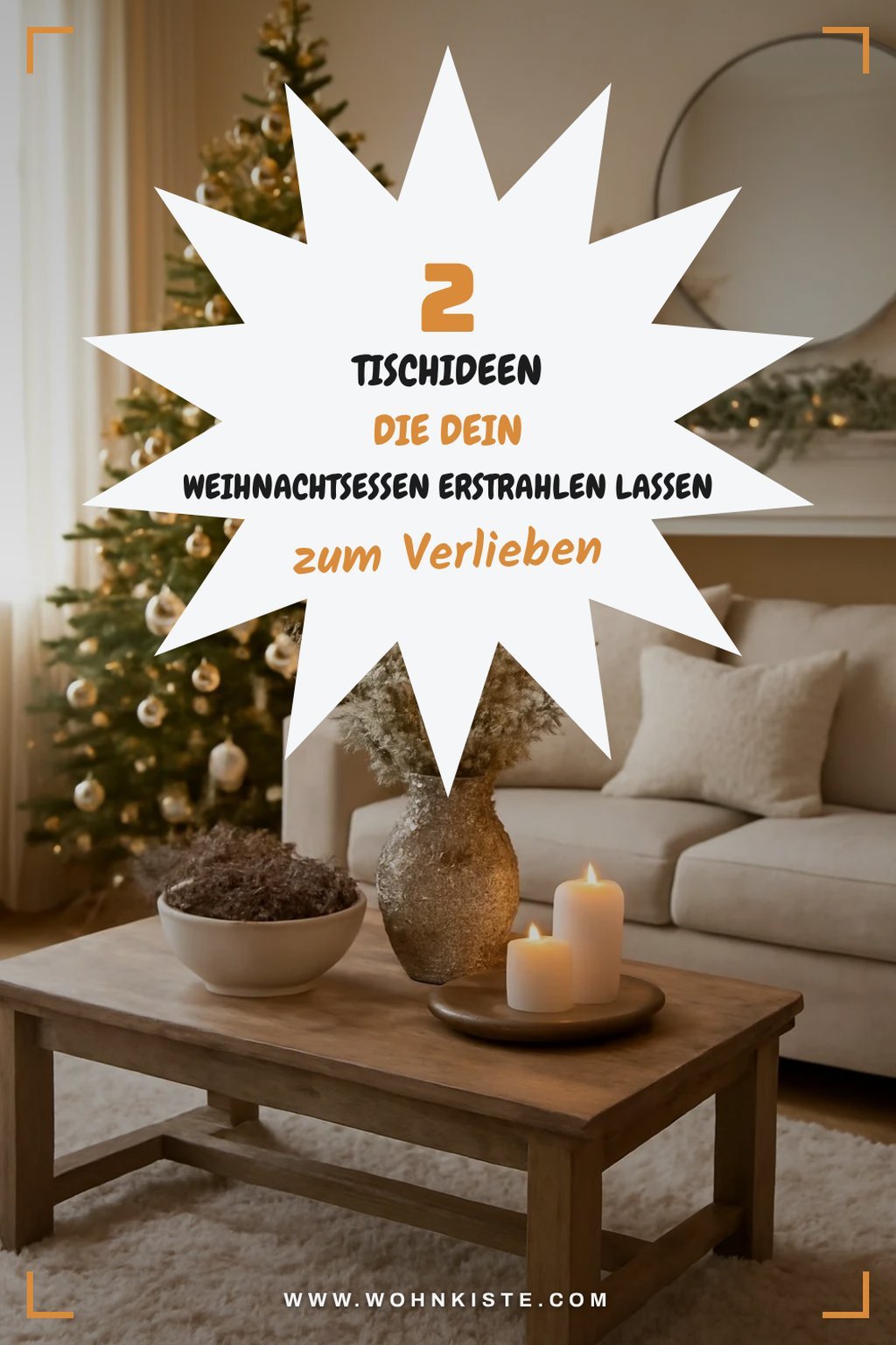 Tischdekoration für festliche Weihnachtsabende