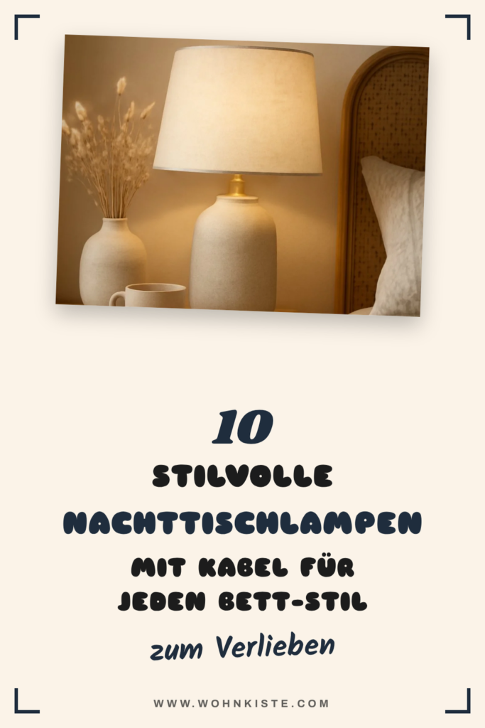 10 stilvolle Nachttischlampen mit Kabel für jeden Bett-Stil