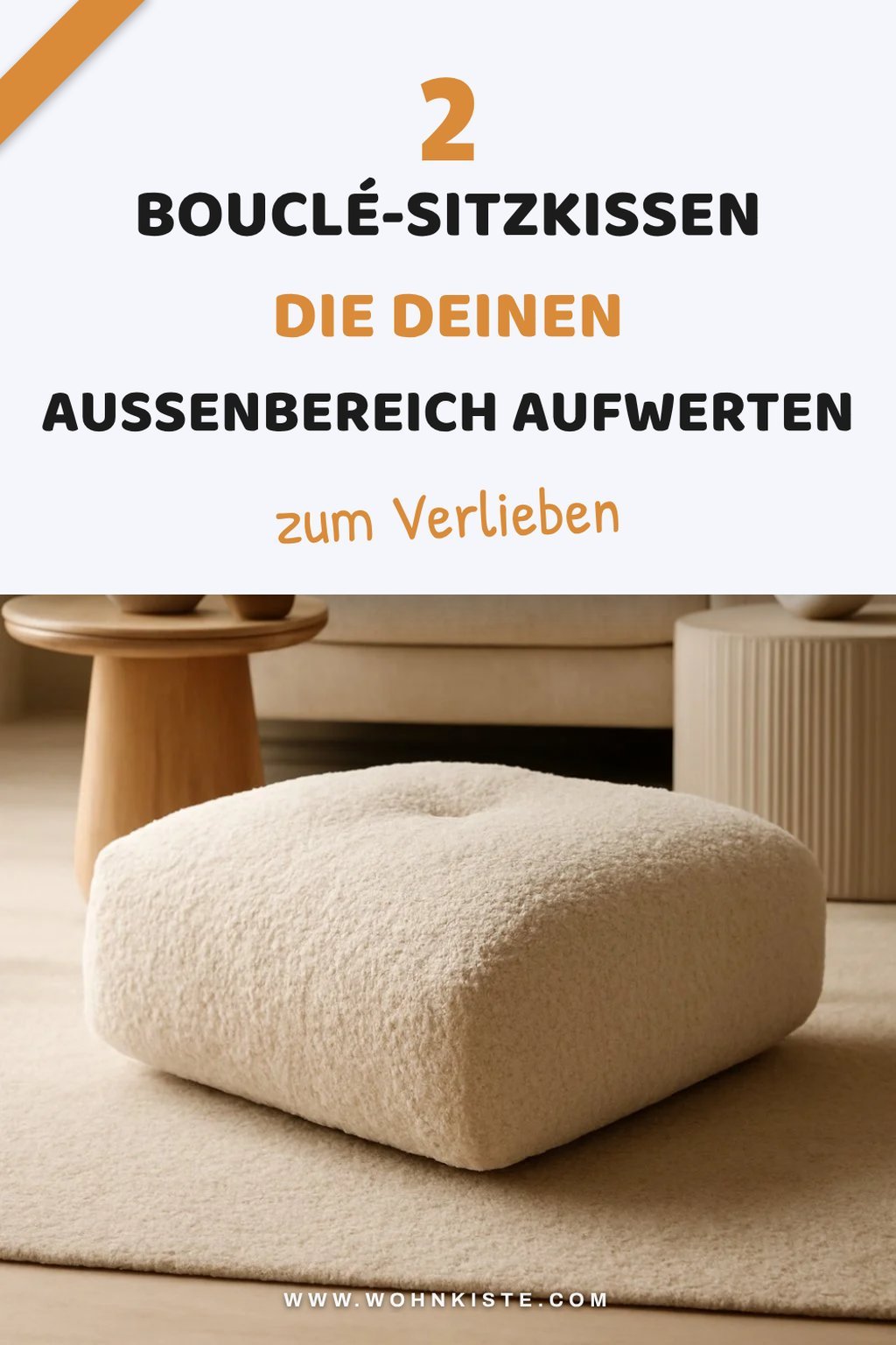 Diese 4 Bouclé-Sitzkissen für den Außenbereich sind stylish