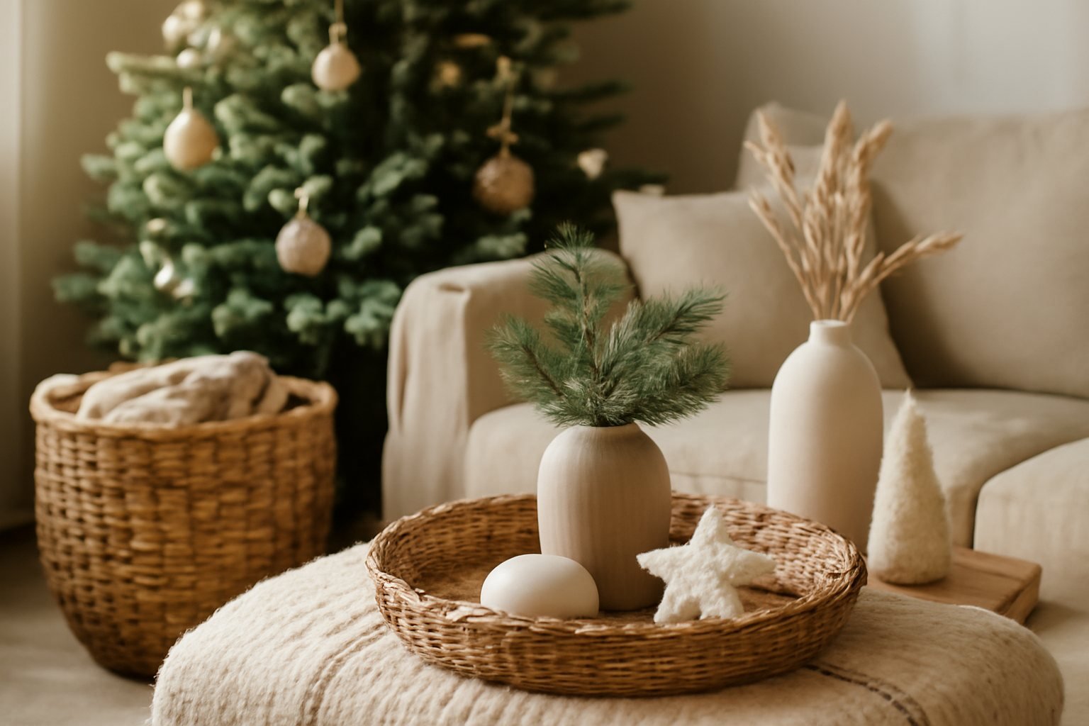 Minimalistische Weihnachtslichter für entspannende Stimmung