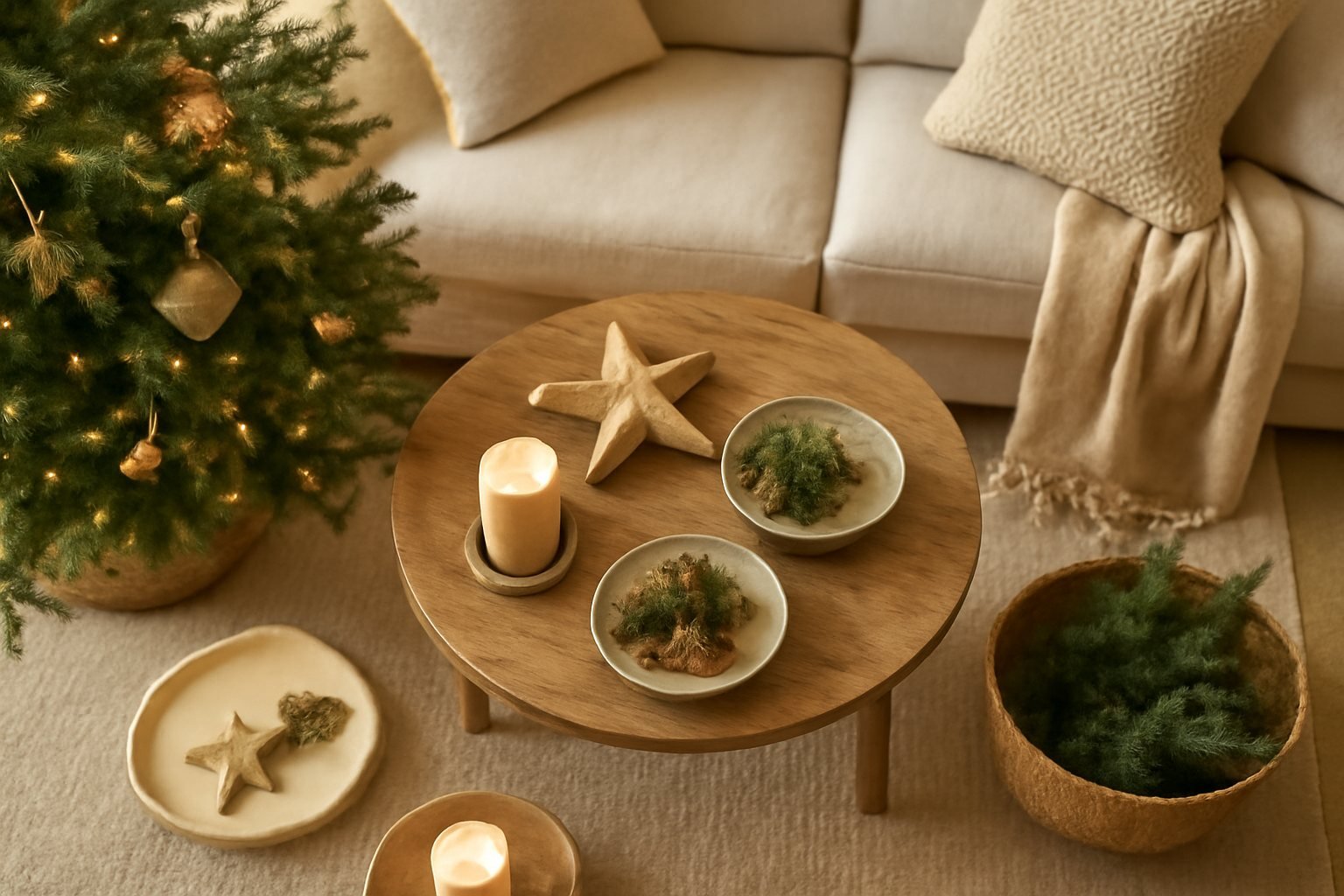 Gemütliche Textilien für ruhige Weihnachtsräume