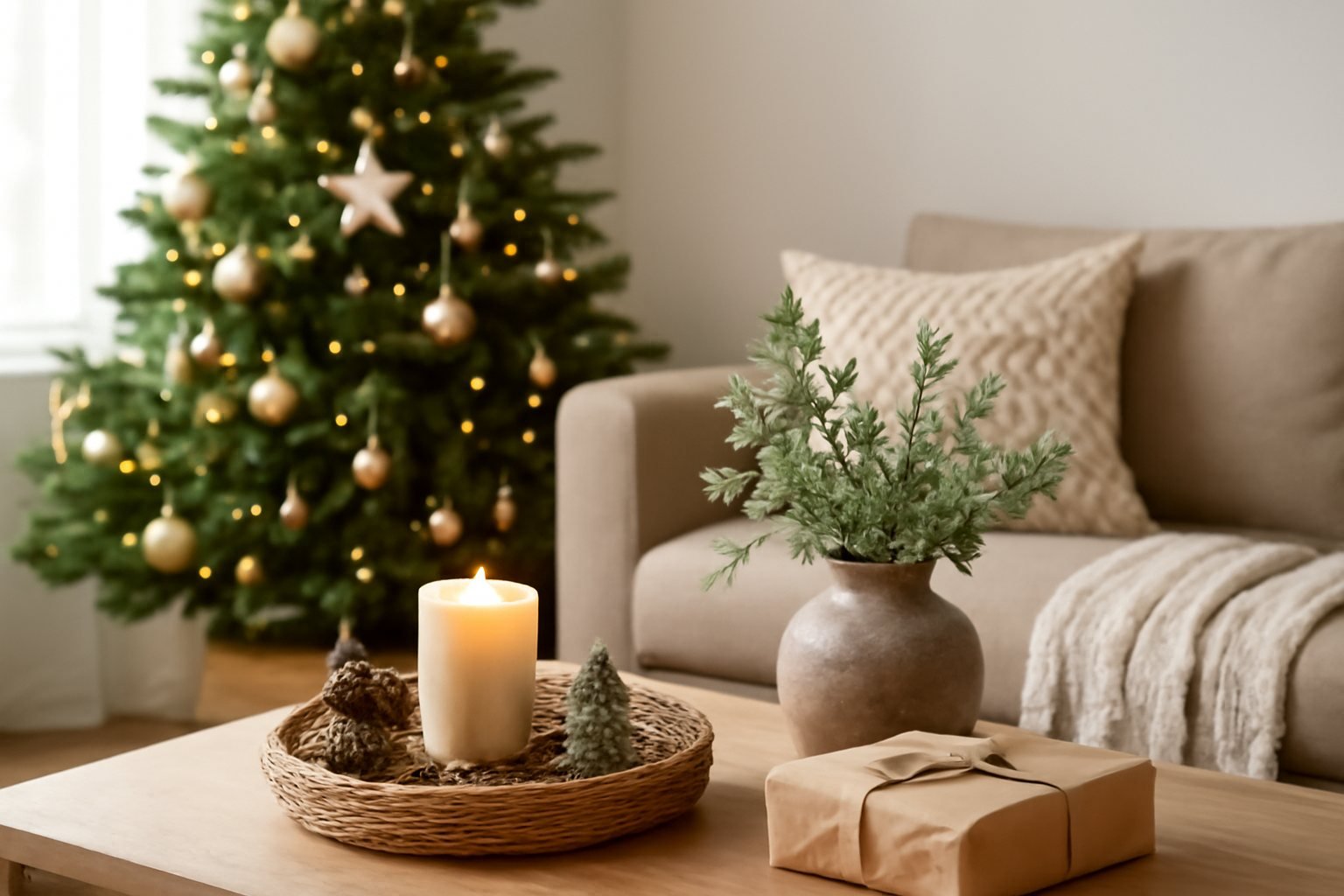 So gestaltest du dein Wohnzimmer weihnachtlich und gemütlich