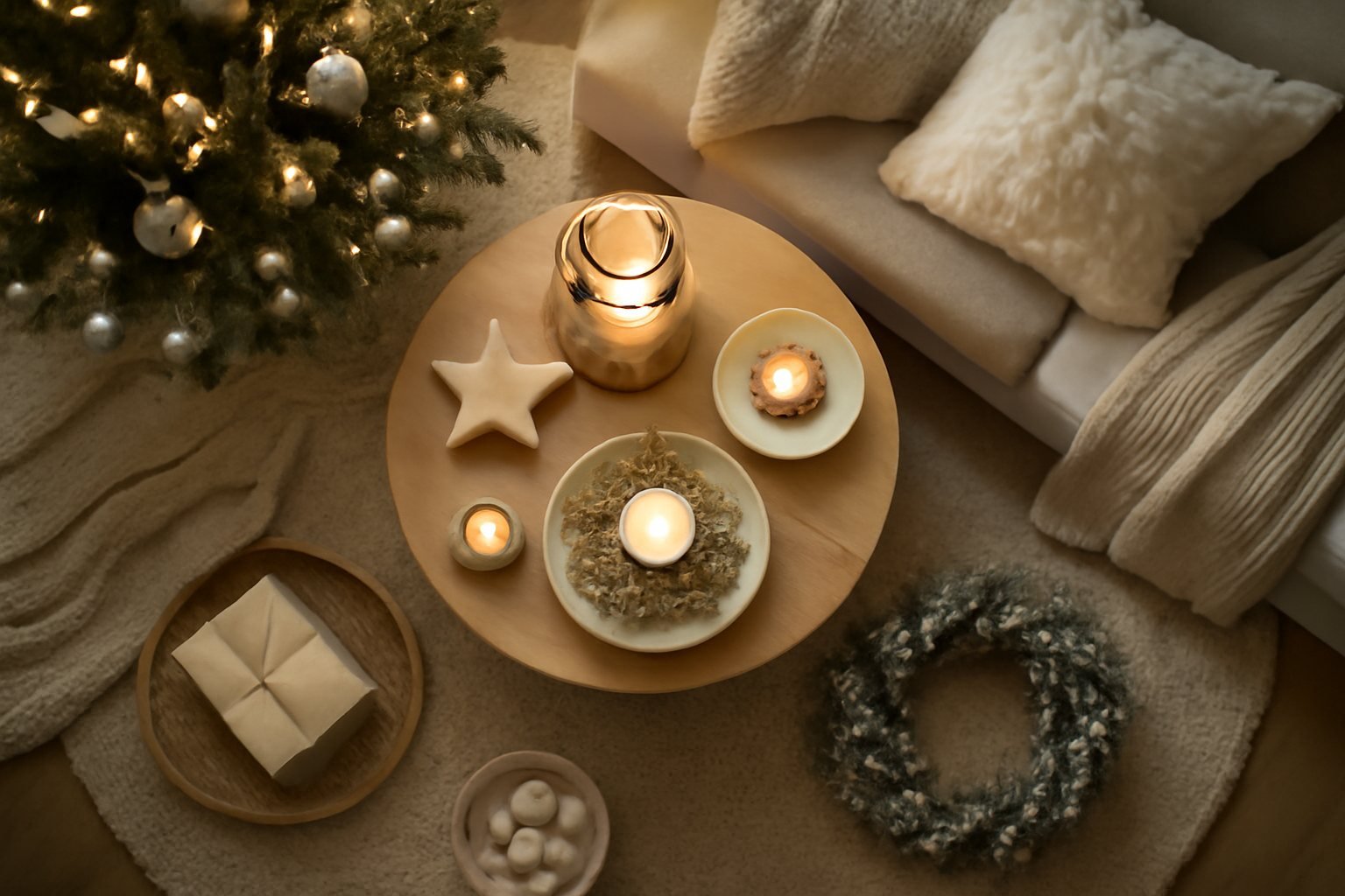 Naturmaterialien für eine rustikale Weihnachtsdeko