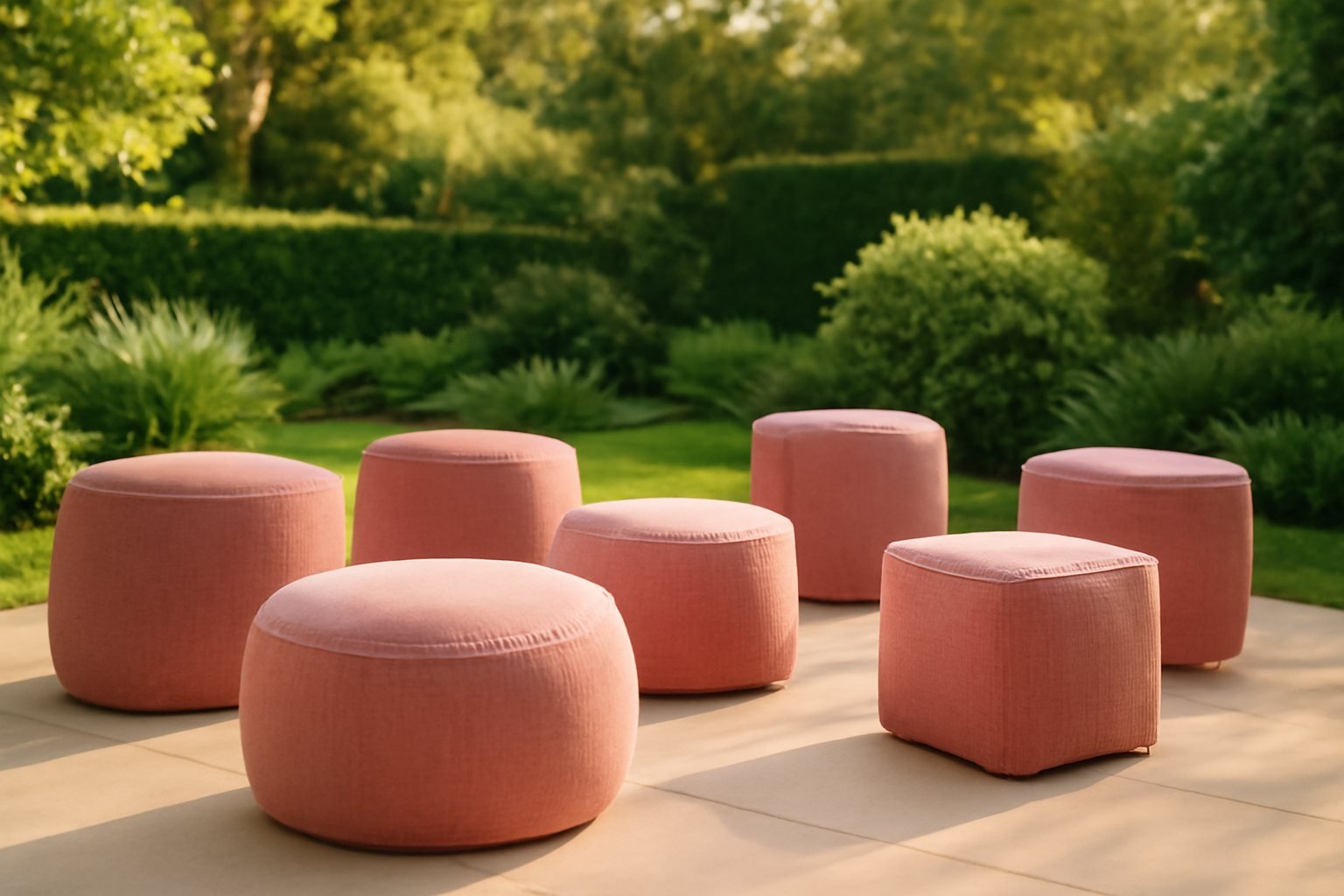 Diese Poufs bringen Farbe in deinen Garten