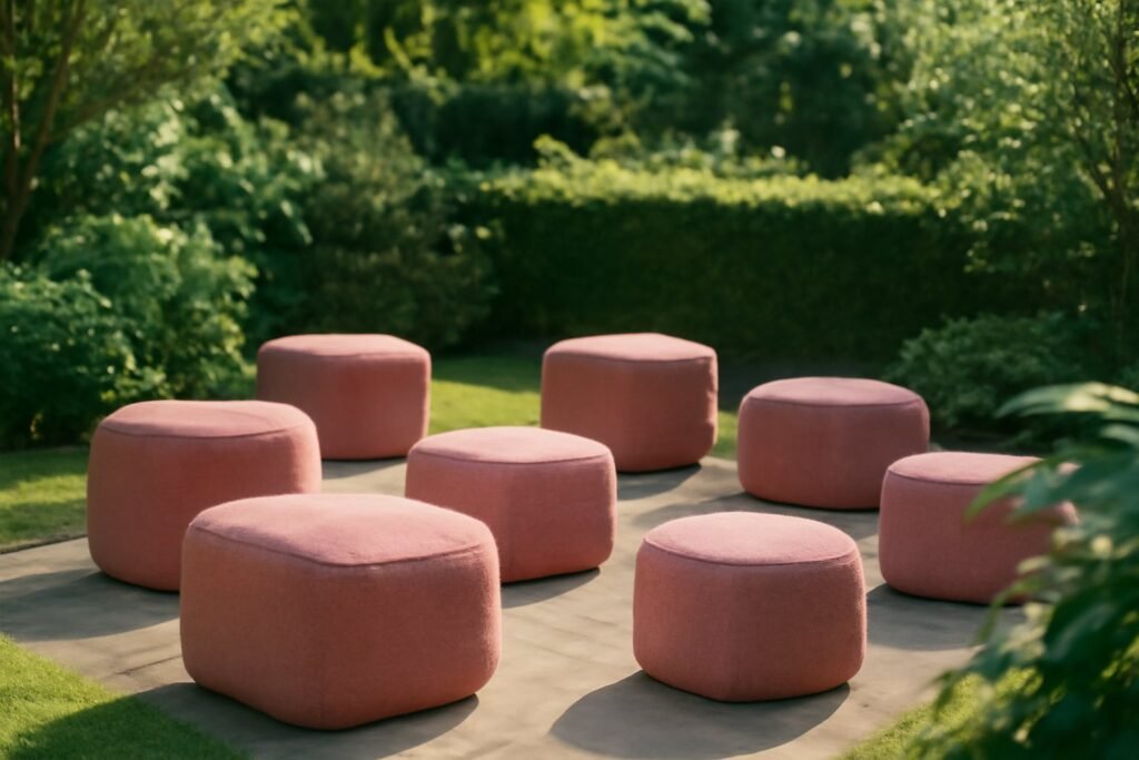 8 stilvolle Poufs outdoor in Pink für jeden Raum