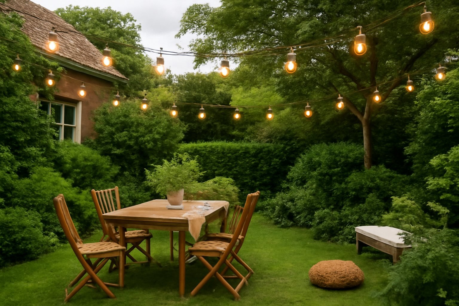 Mit Lichterketten den Garten verschönern