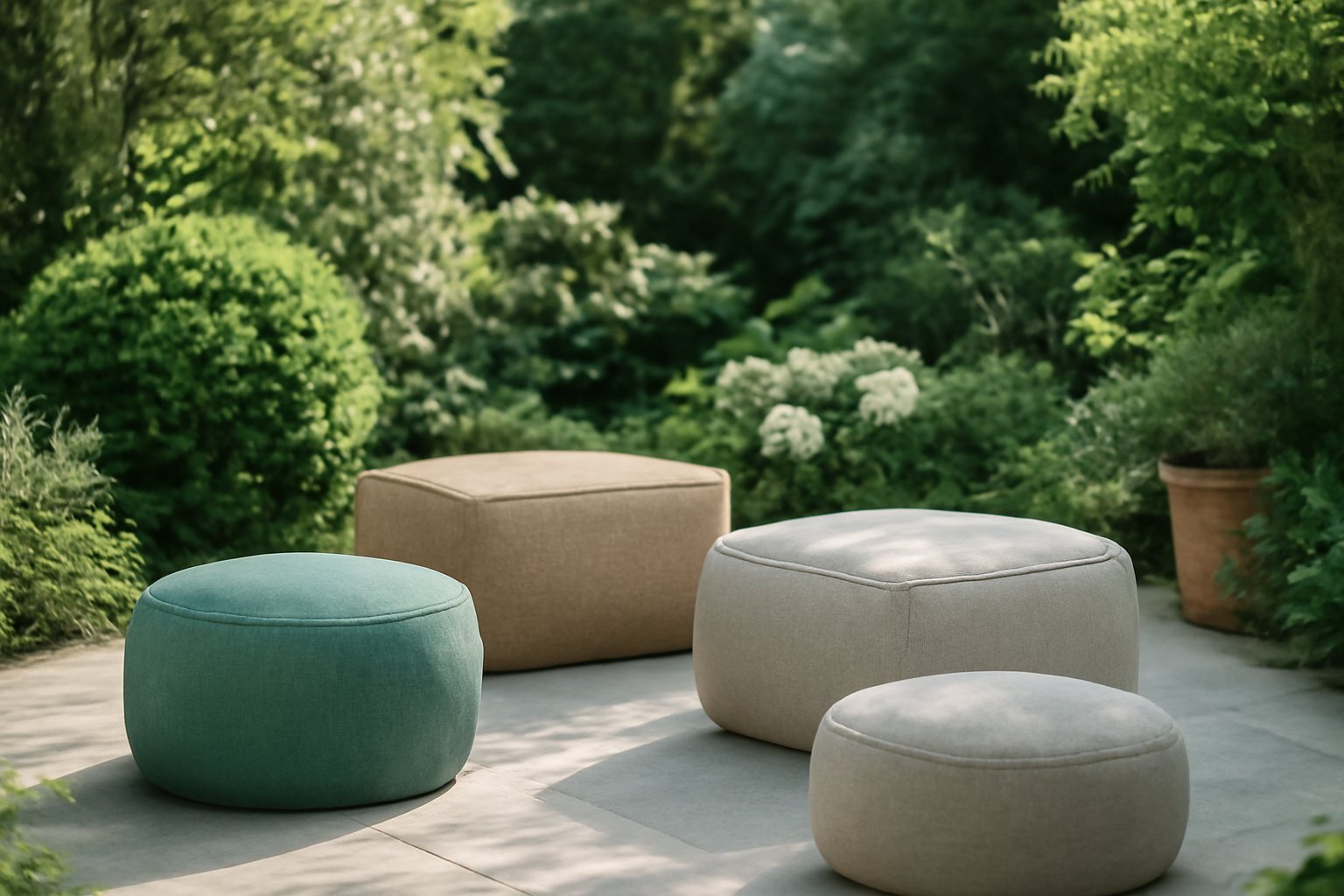 Gemütliche Outdoor-Poufs für entspannte Abende