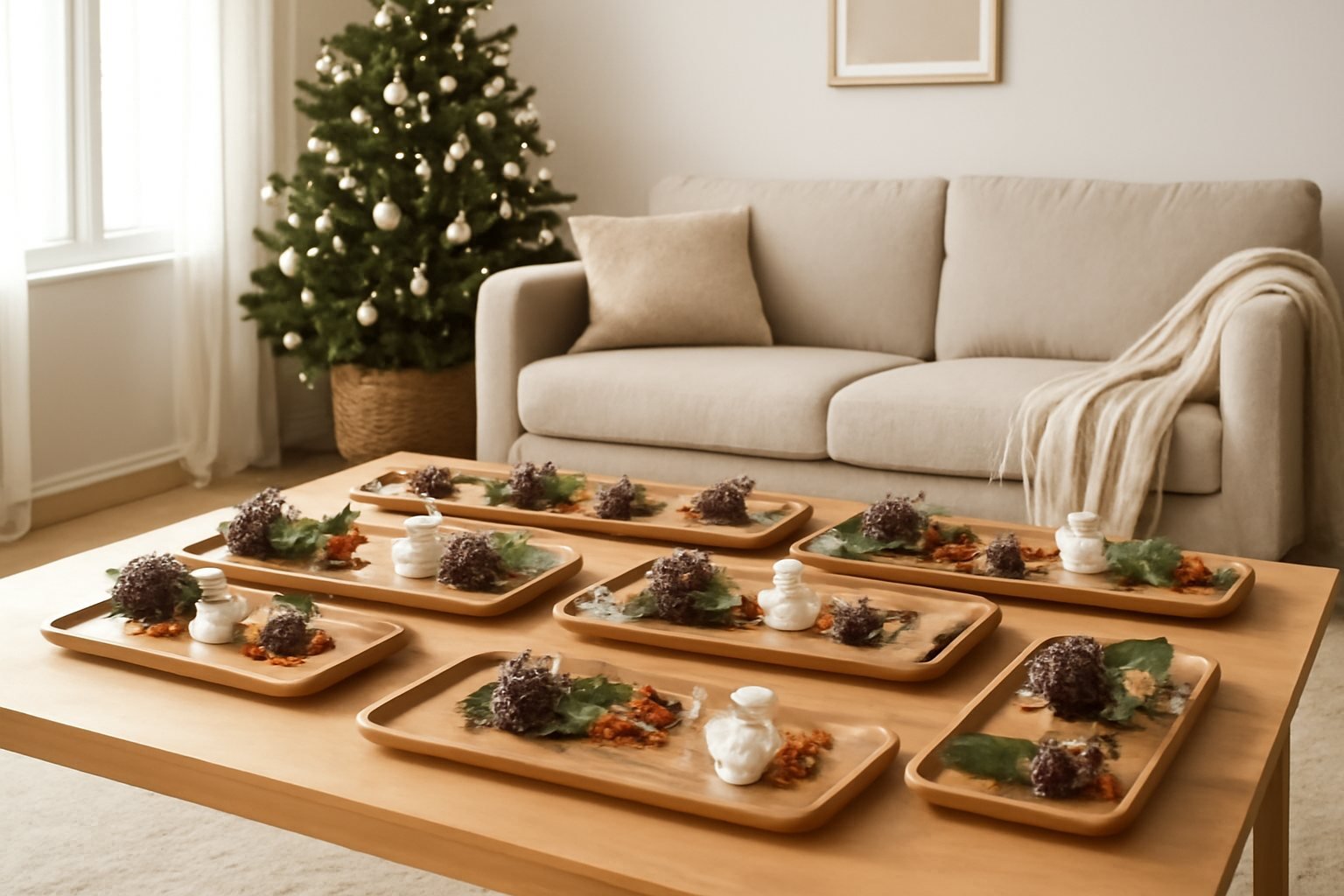Diese Dekotabletts bringen Weihnachtsstimmung ins Wohnzimmer