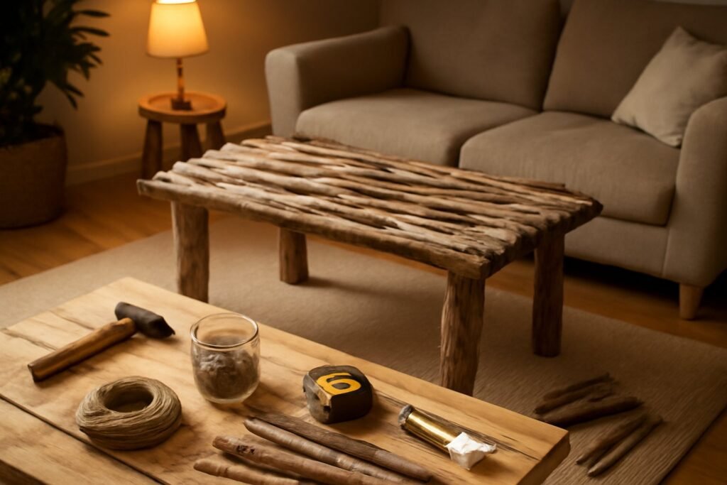 Treibholz-Couchtisch selber bauen für ein naturnahes Zuhause