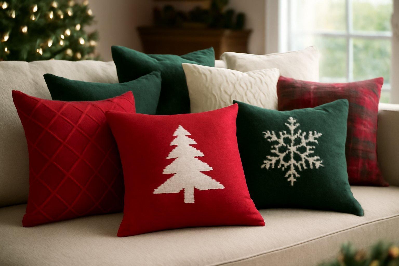 Materialien für gemütliche Weihnachtskissen
