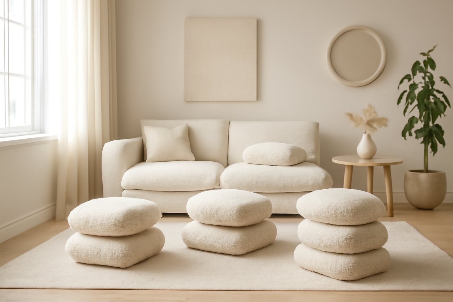 Diese 4 Bouclé-Sitzkissen für den Außenbereich sind stylish