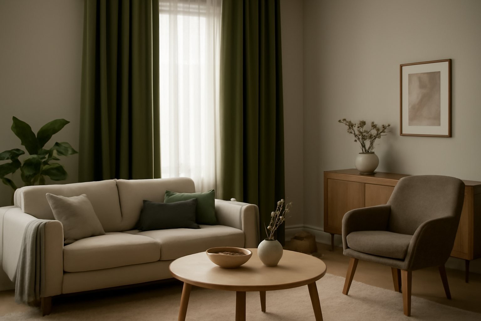 So wählst du die perfekten grünen Vorhänge für dein Wohnzimmer