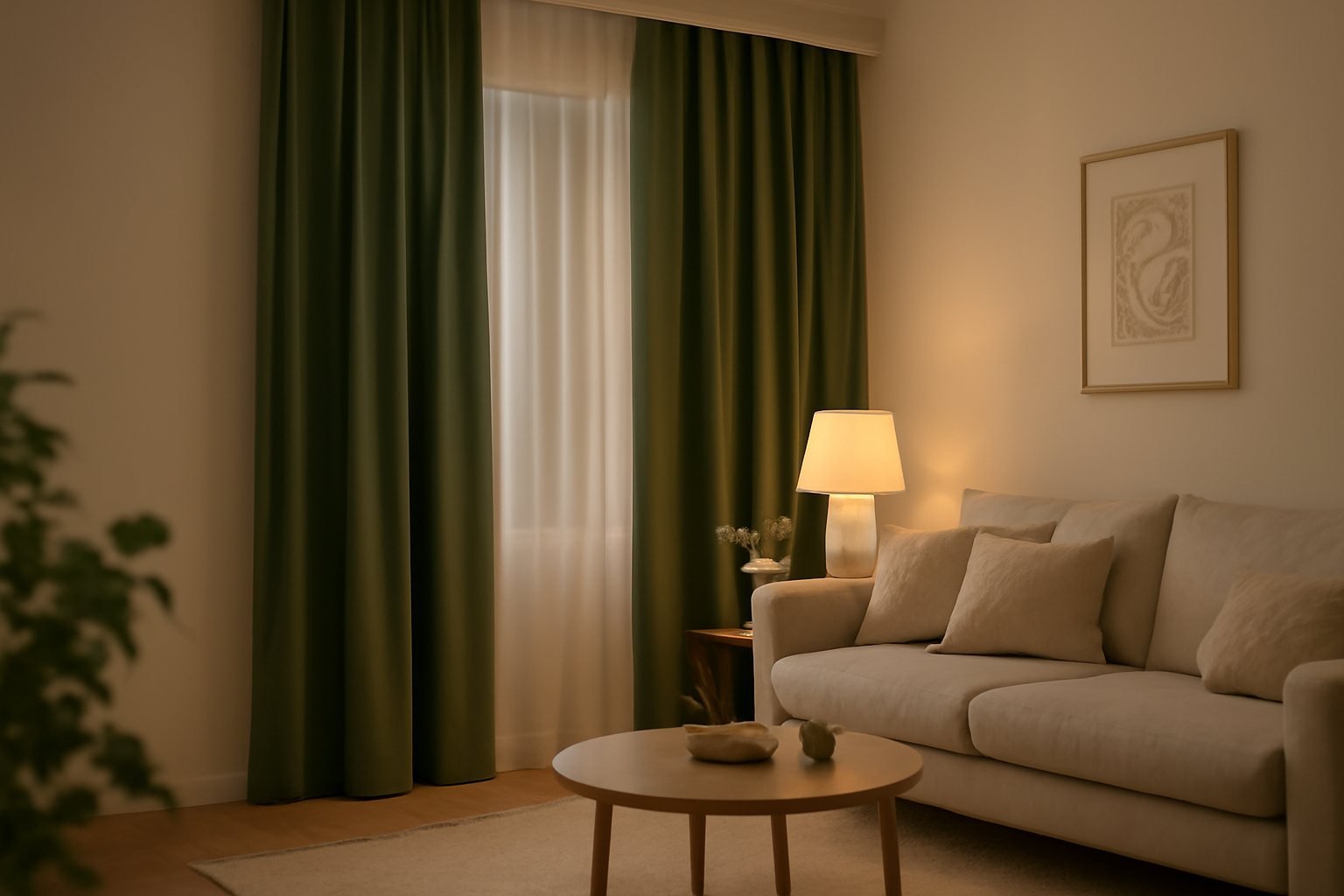 Grüne Vorhänge für das Schlafzimmer: So wird es gemütlich