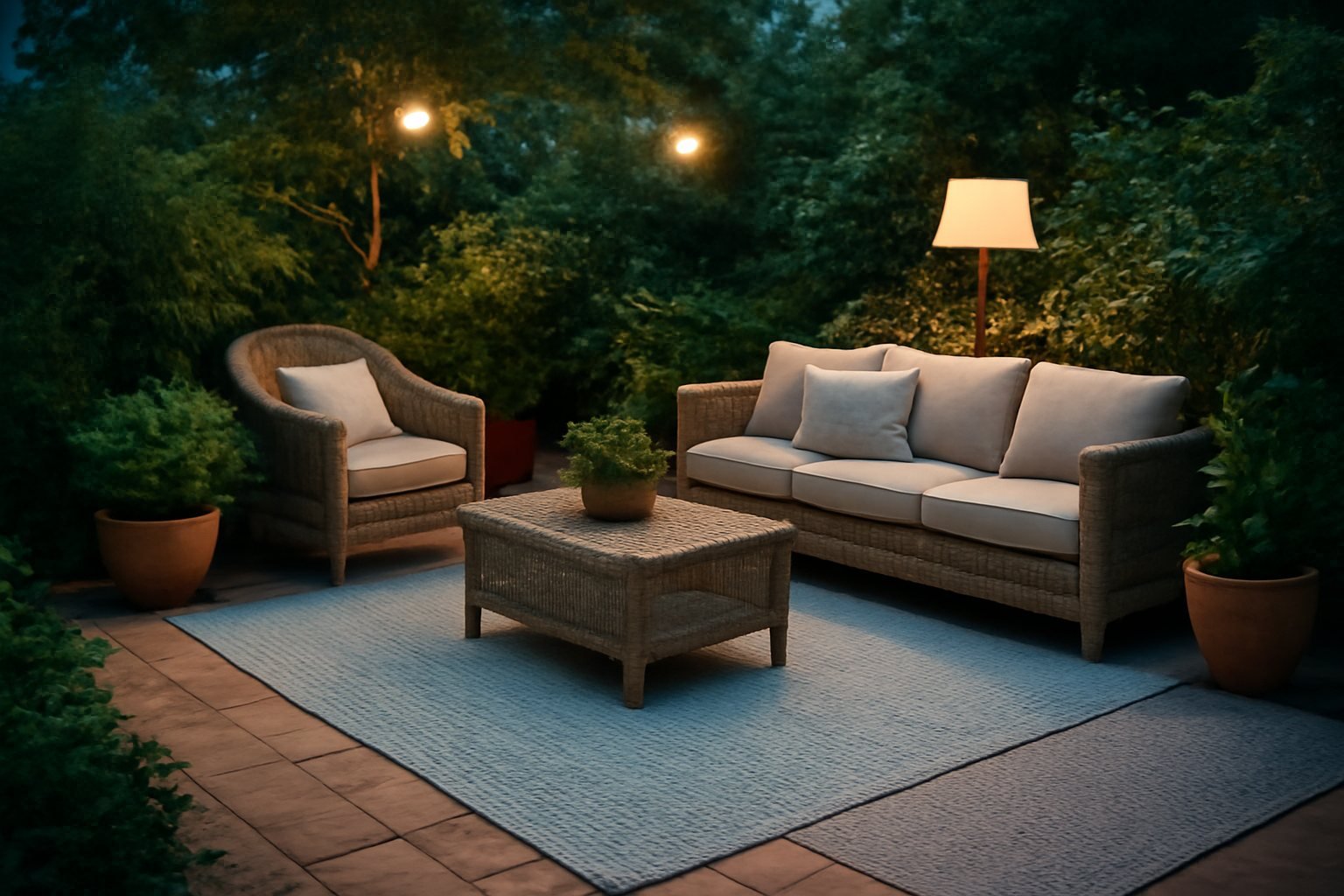 Diese 2 Outdoor Teppiche sind ideal für einen kleinen Balkon