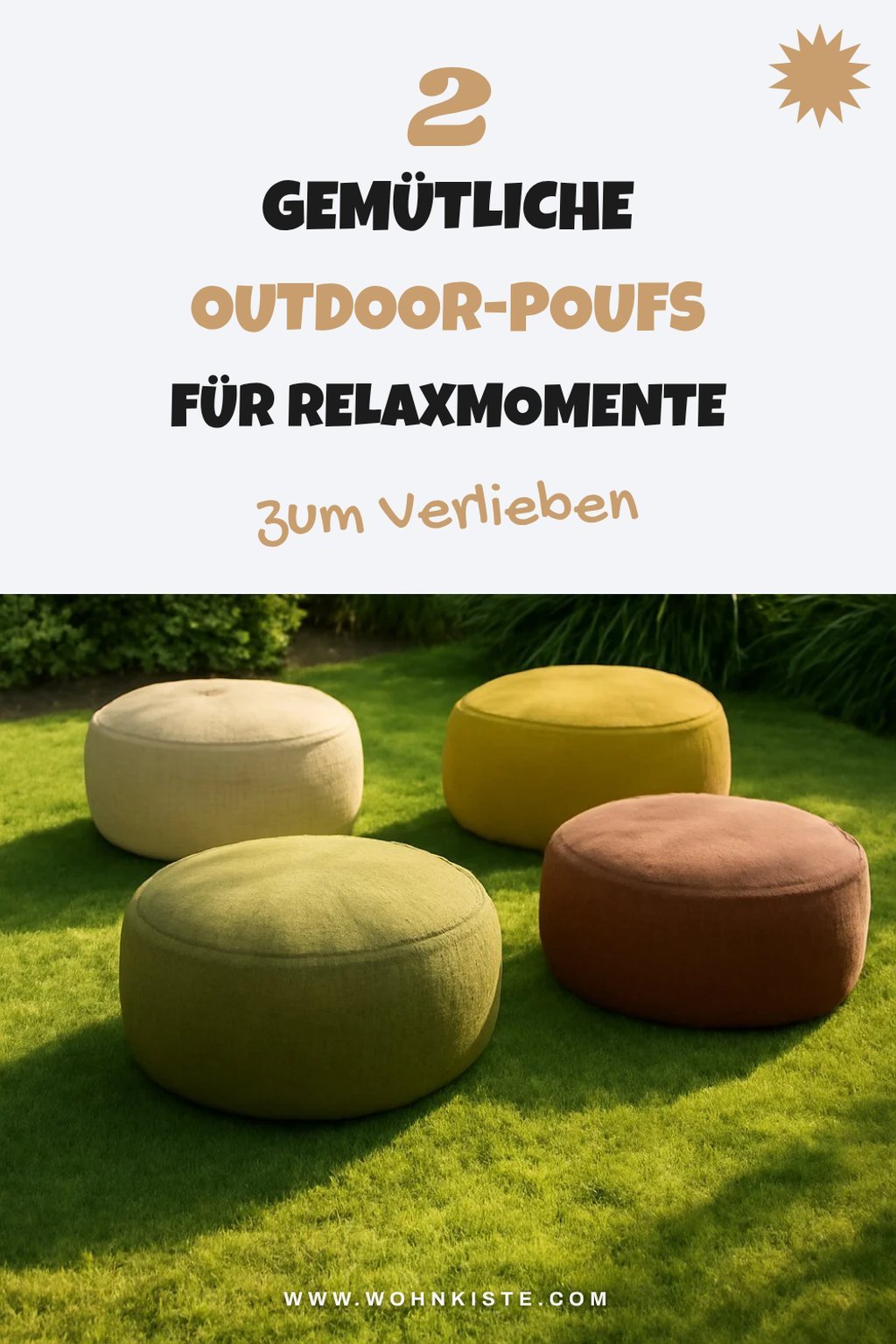 Gemütliche Outdoor-Poufs für entspannte Abende