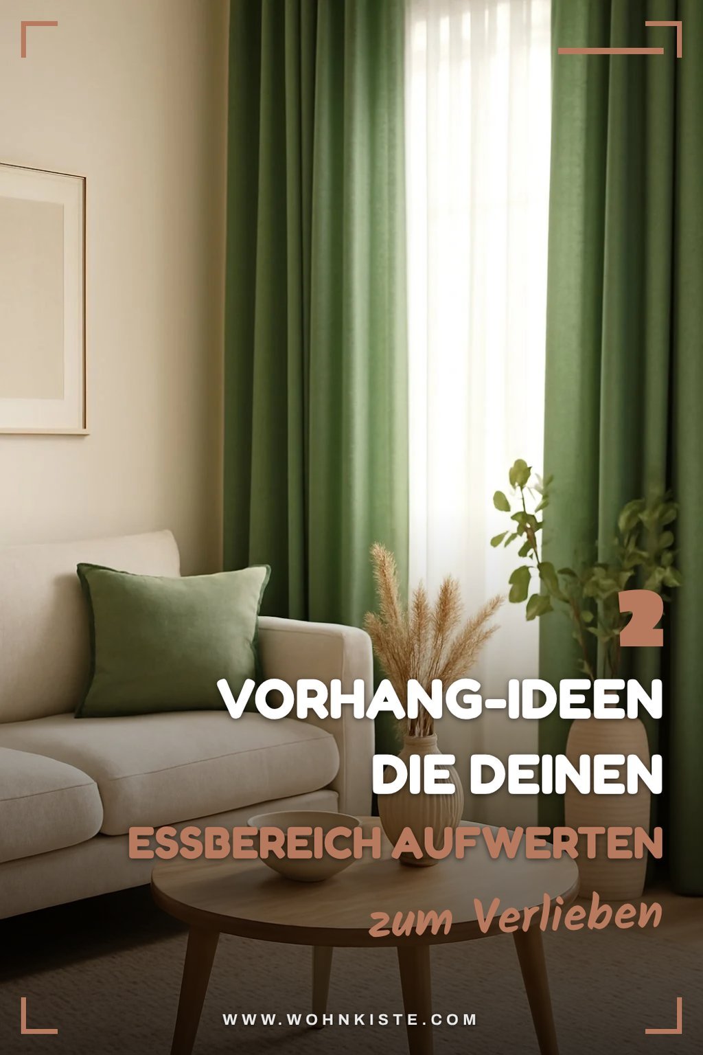 Grüne Vorhänge für den Essbereich: Einladend und stilvoll