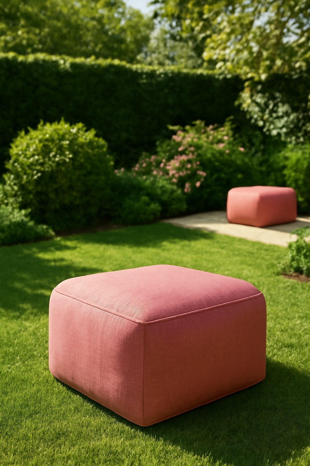 8 stilvolle Poufs outdoor in Pink für jeden Raum