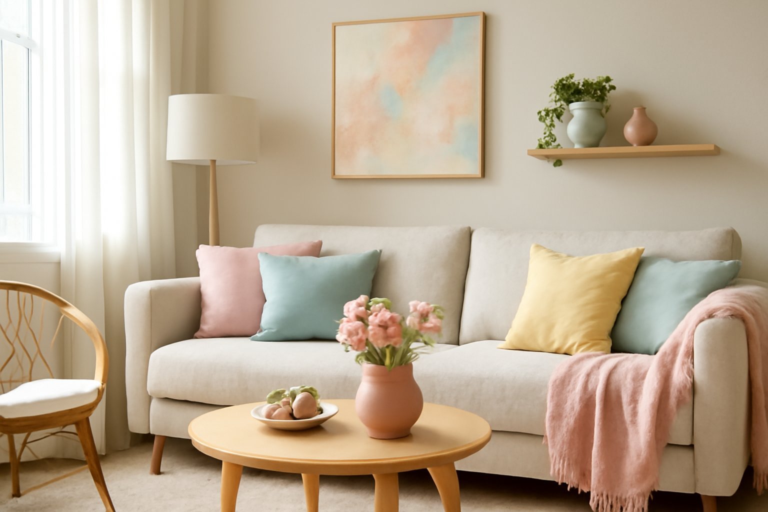 So verwandelst du dein Wohnzimmer mit Pastellfarben