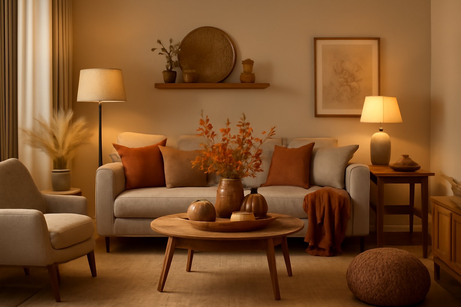 So bringst du herbstliche Farben in dein Wohnzimmer