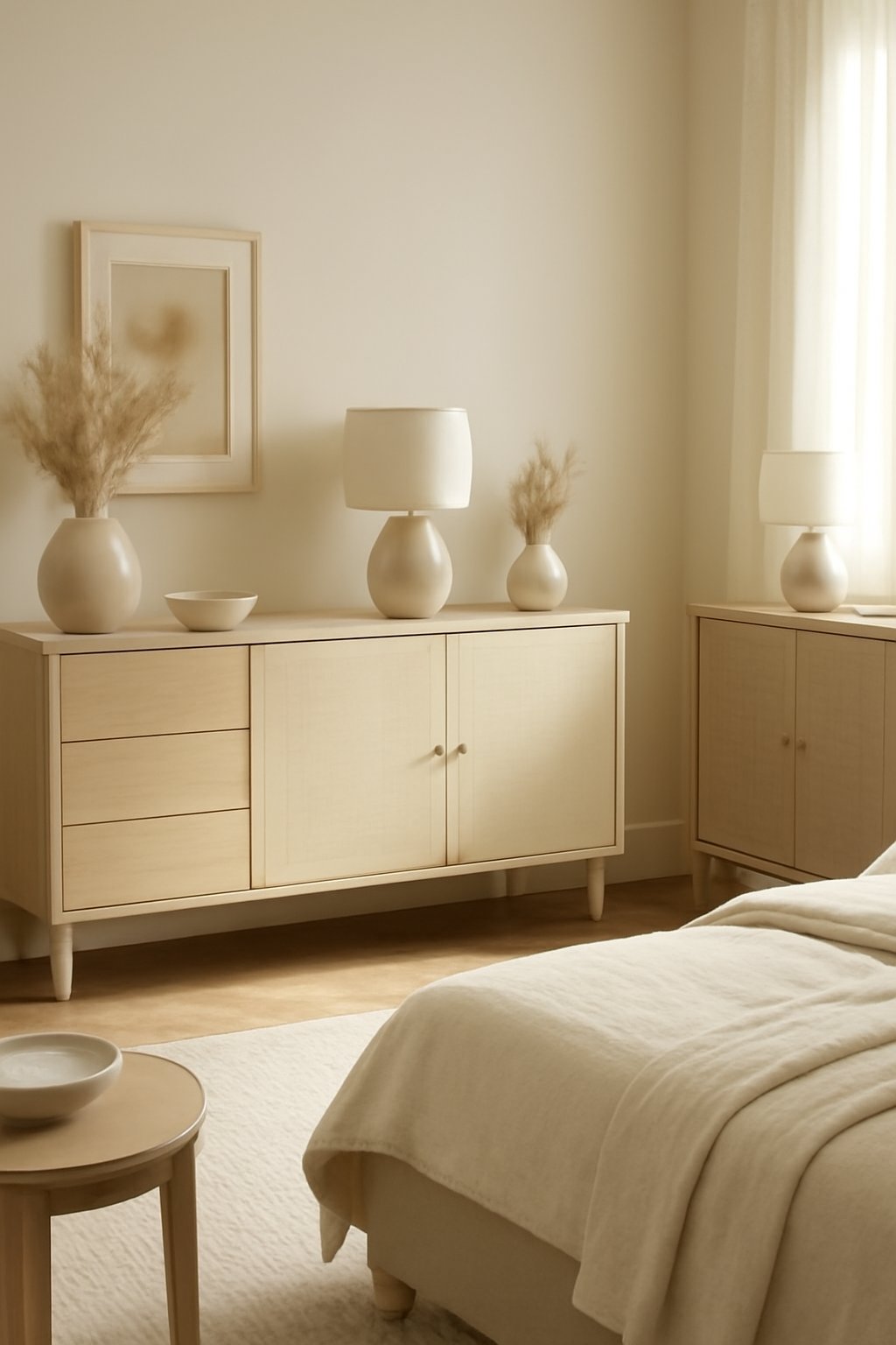helles Holzsideboard 120 cm