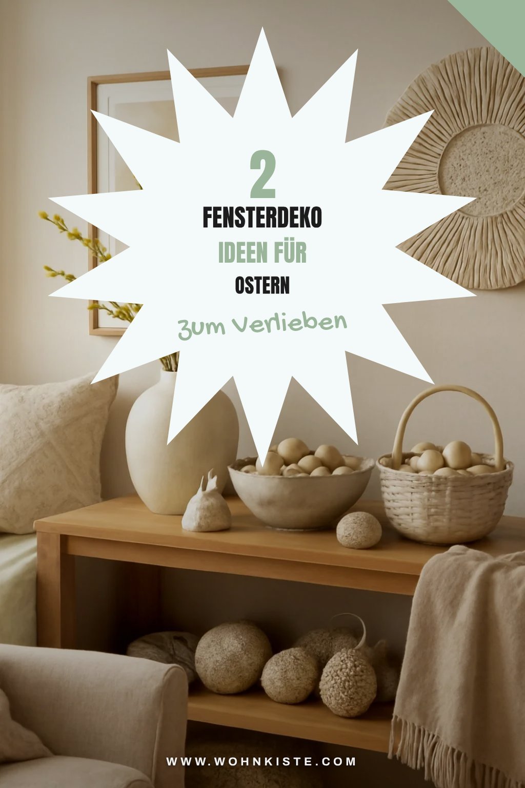 Osterdeko im Fenster mit LED-Strips