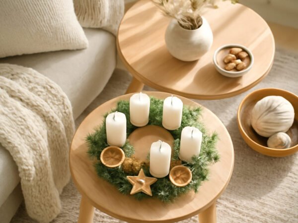 Adventskranz Holz Skandinavisch ohne teure Anschaffung