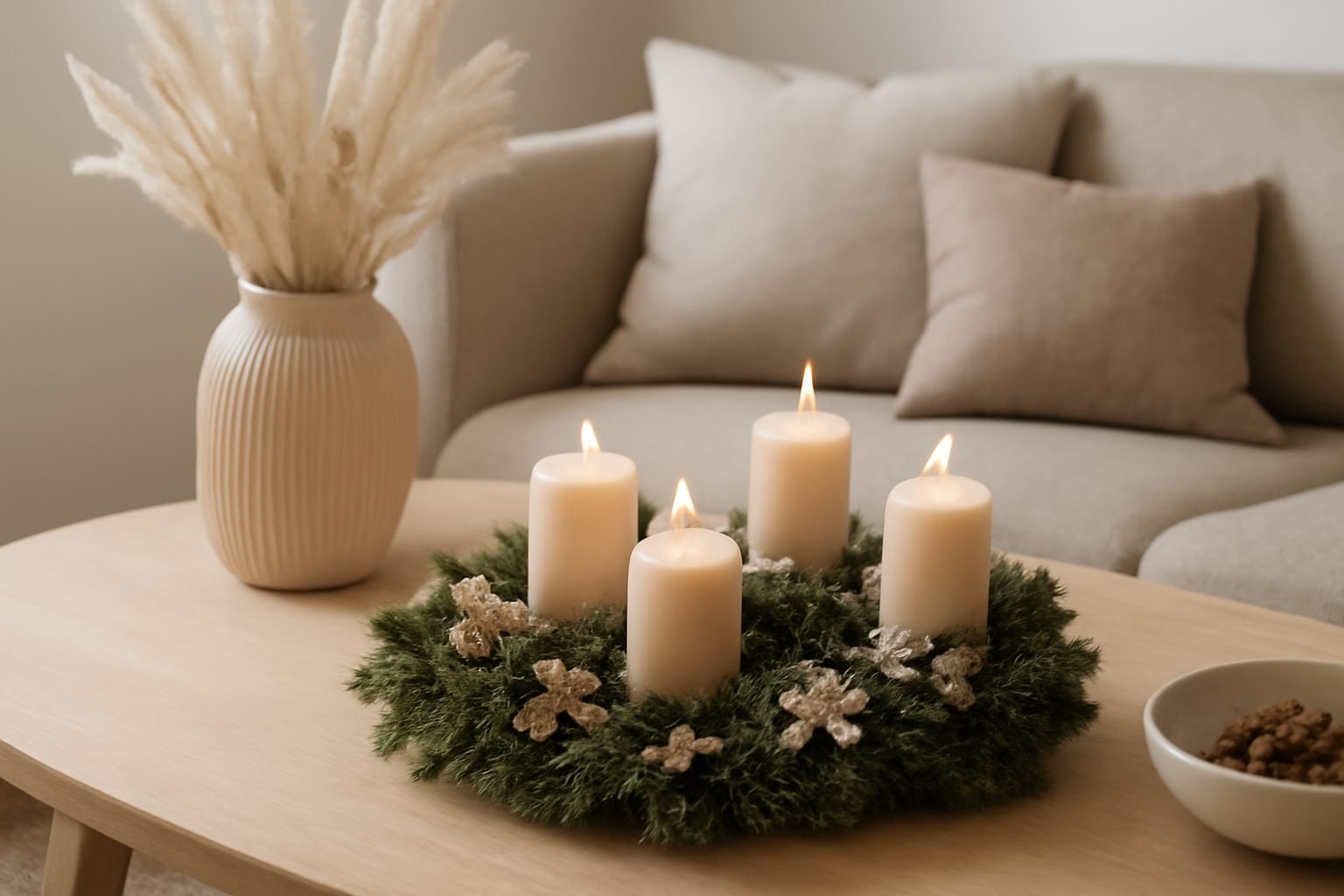 Adventskranz Holzstamm — 9 einfache Varianten