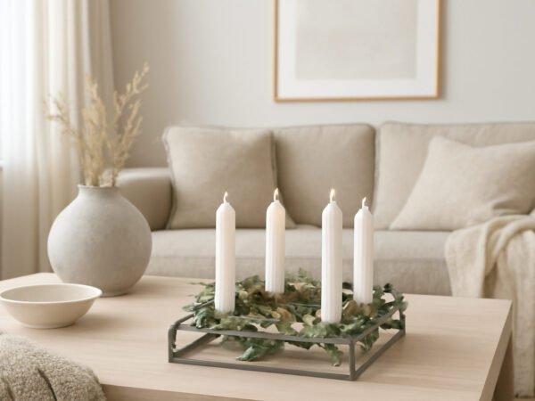 Adventskranz modern eckig: 12 Ideen für wenig Geld