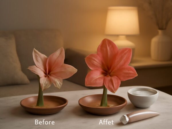 Amaryllis in Wachs Pflege: vorher und nachher