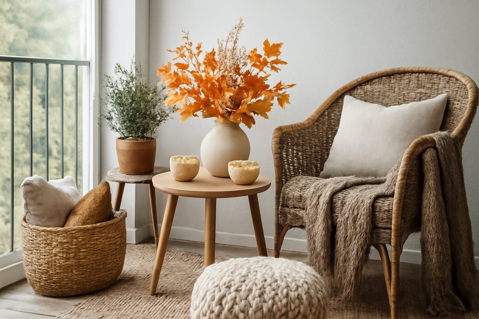 Balkon Ideen für den Herbst — 12 einfache Varianten