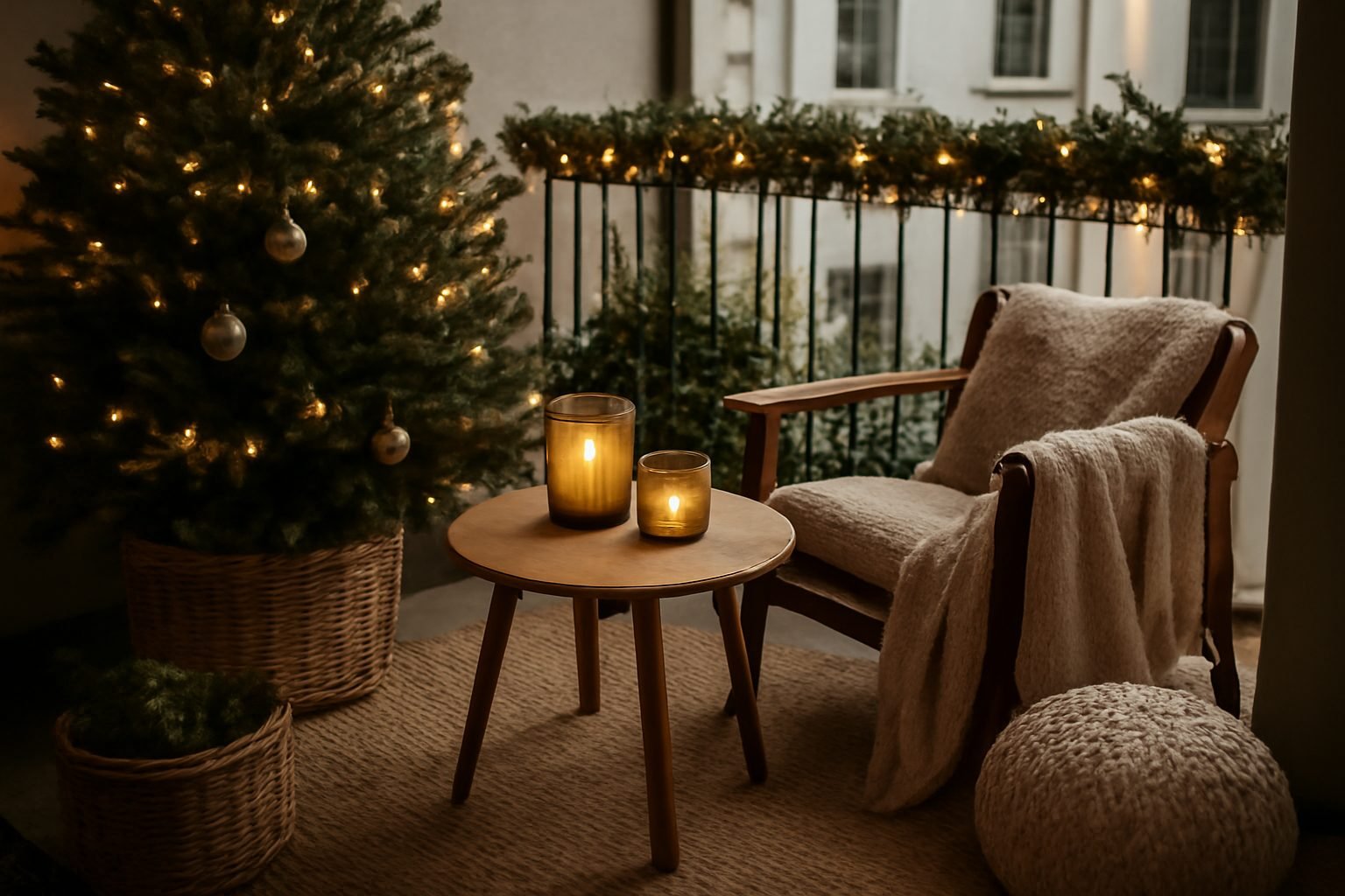 Balkon Ideen Weihnachten — 13 einfache Varianten