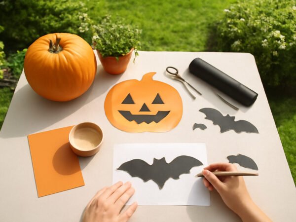 Halloween basteln Dekoration für draußen in 6 Schritten