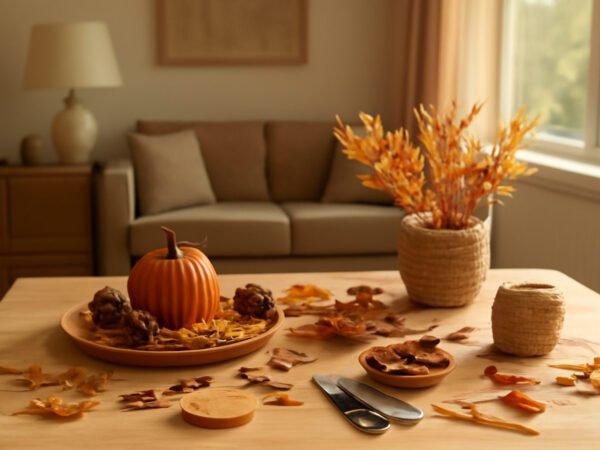 Herbstdeko basteln Naturmaterialien fürs Wohnzimmer