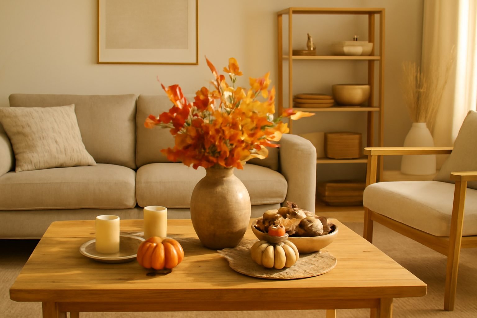 Herbstdeko Wohnzimmertisch ohne Vorkenntnisse