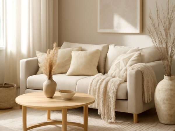 Kuschelige Textilien Wohnzimmer Herbst