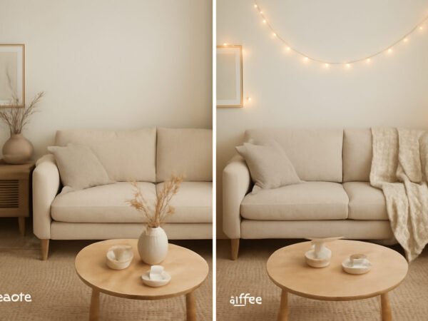Lichterkette außen anbringen Tipps: vorher und nachher