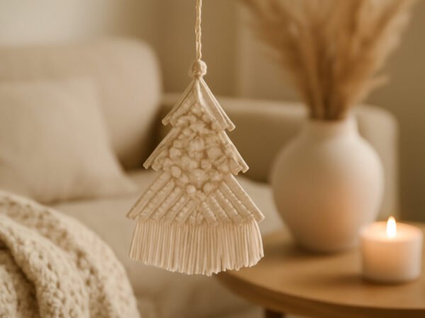 Makramee Weihnachtsdeko aus Papier — der Weg zum Ergebnis