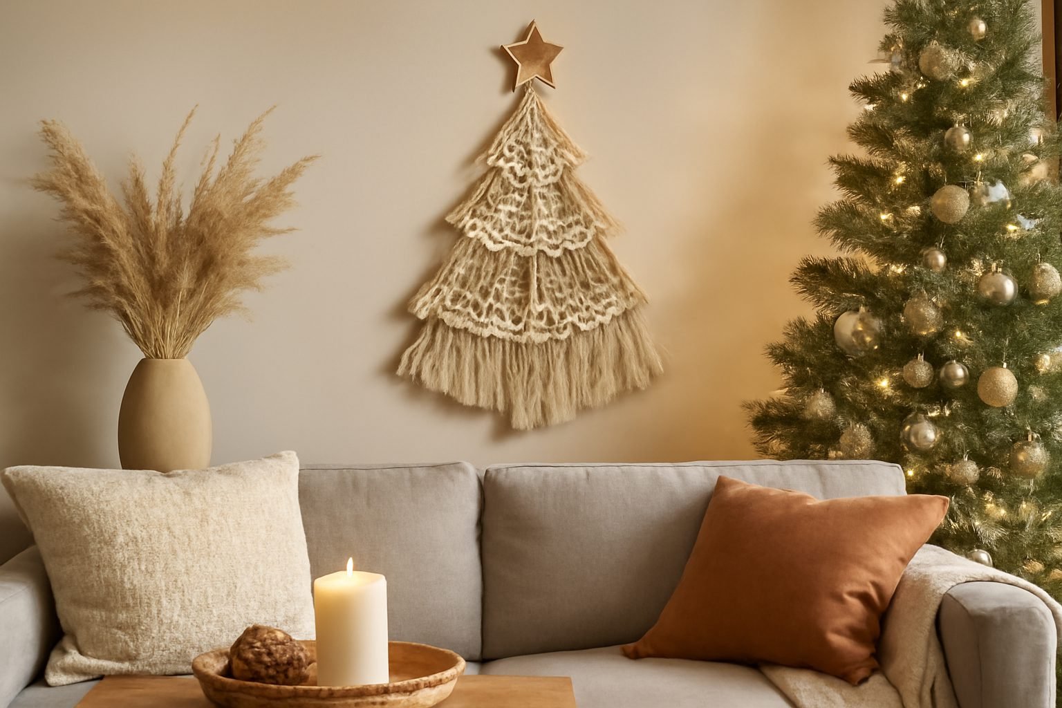 Makramee Weihnachtsdeko für kleine Wohnungen in 6 Schritten