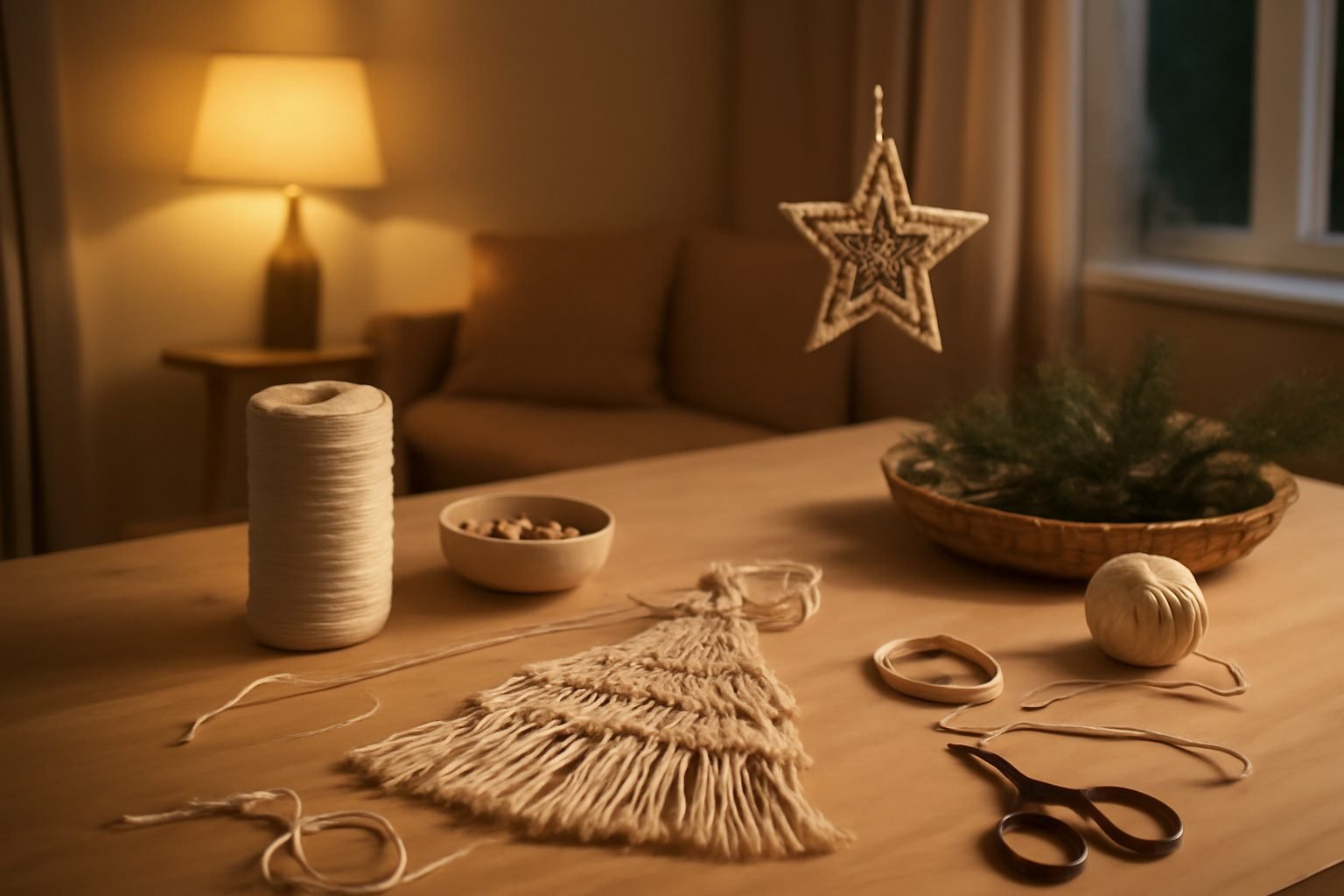 Makramee Weihnachtsdeko selber machen — der Weg zum Ergebnis