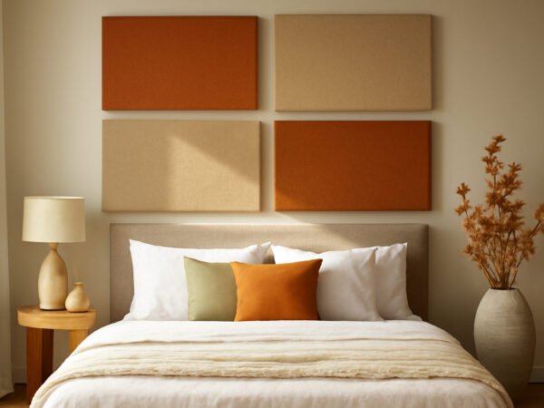 Schlafzimmer Ideen Akustikpaneele Hinter Bett