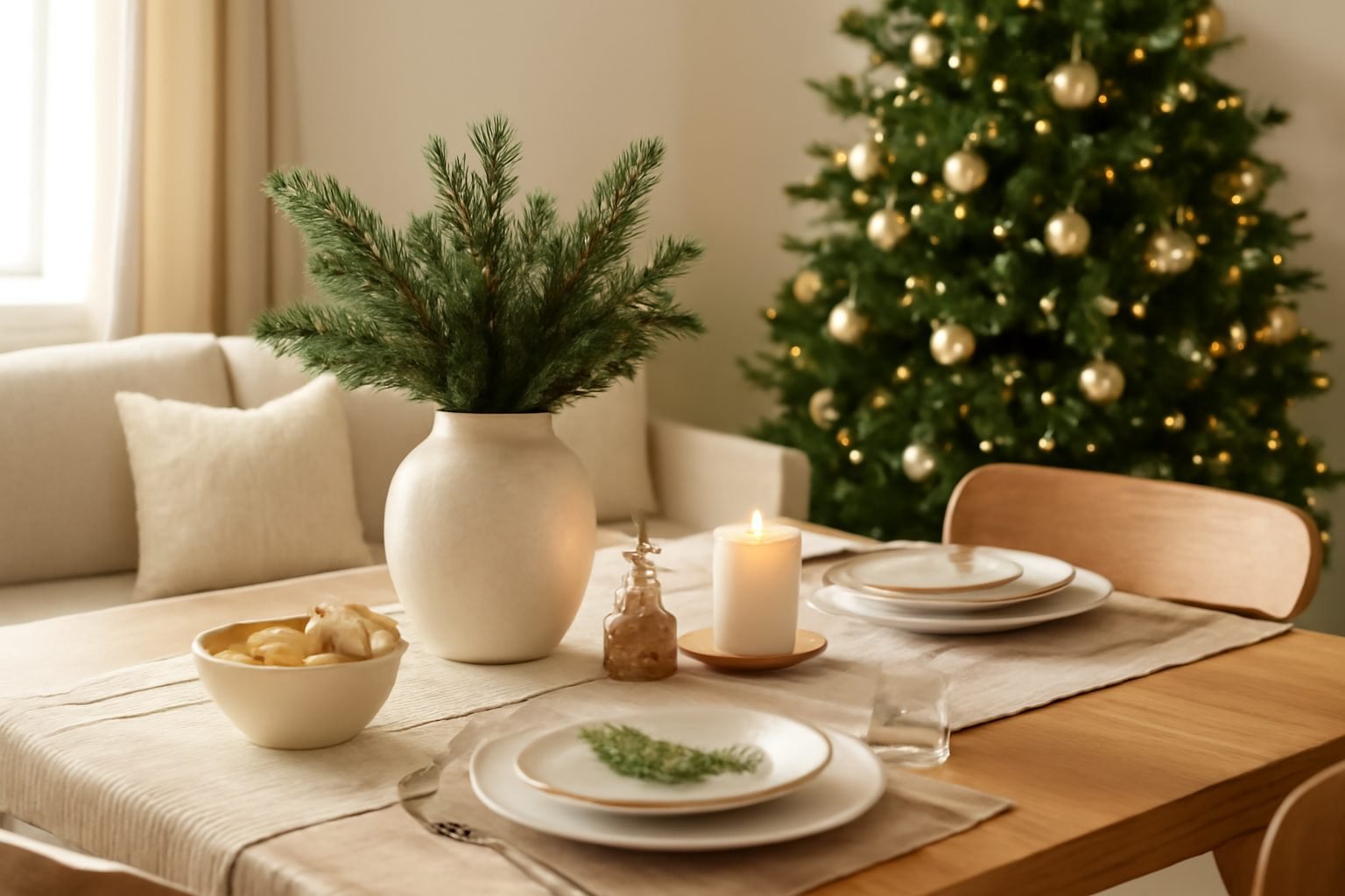 Tischdeko Weihnachten modern ohne teure Anschaffung