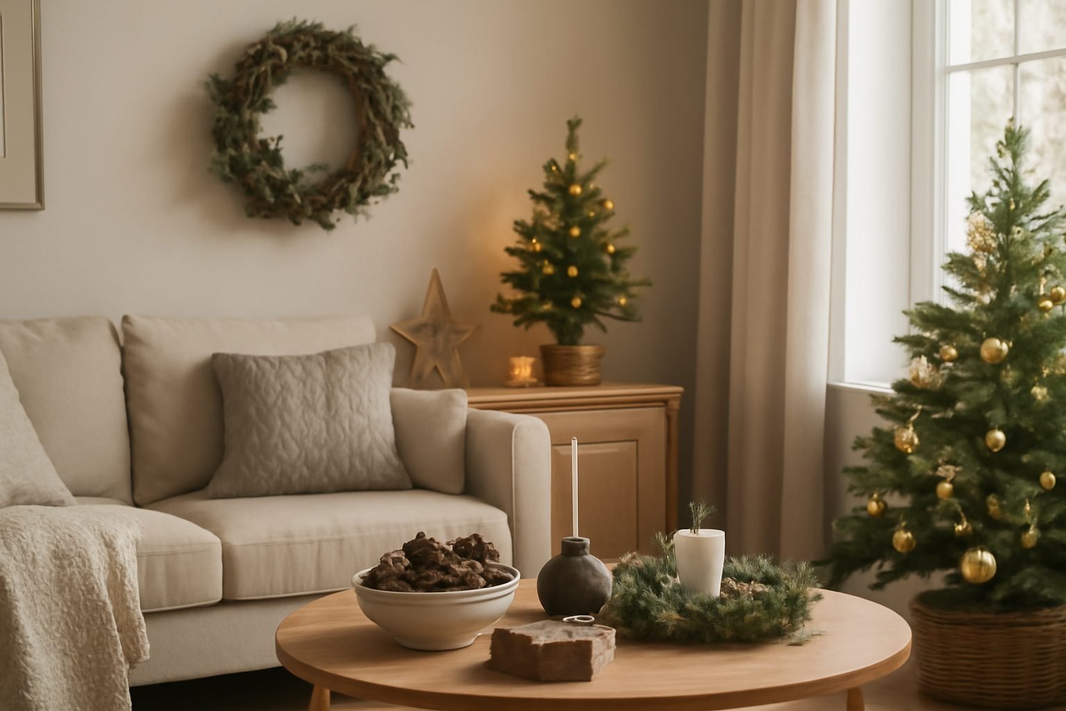 Weihnachtsdeko Ideen Adventsgesteck Adventskranz selber basteln
