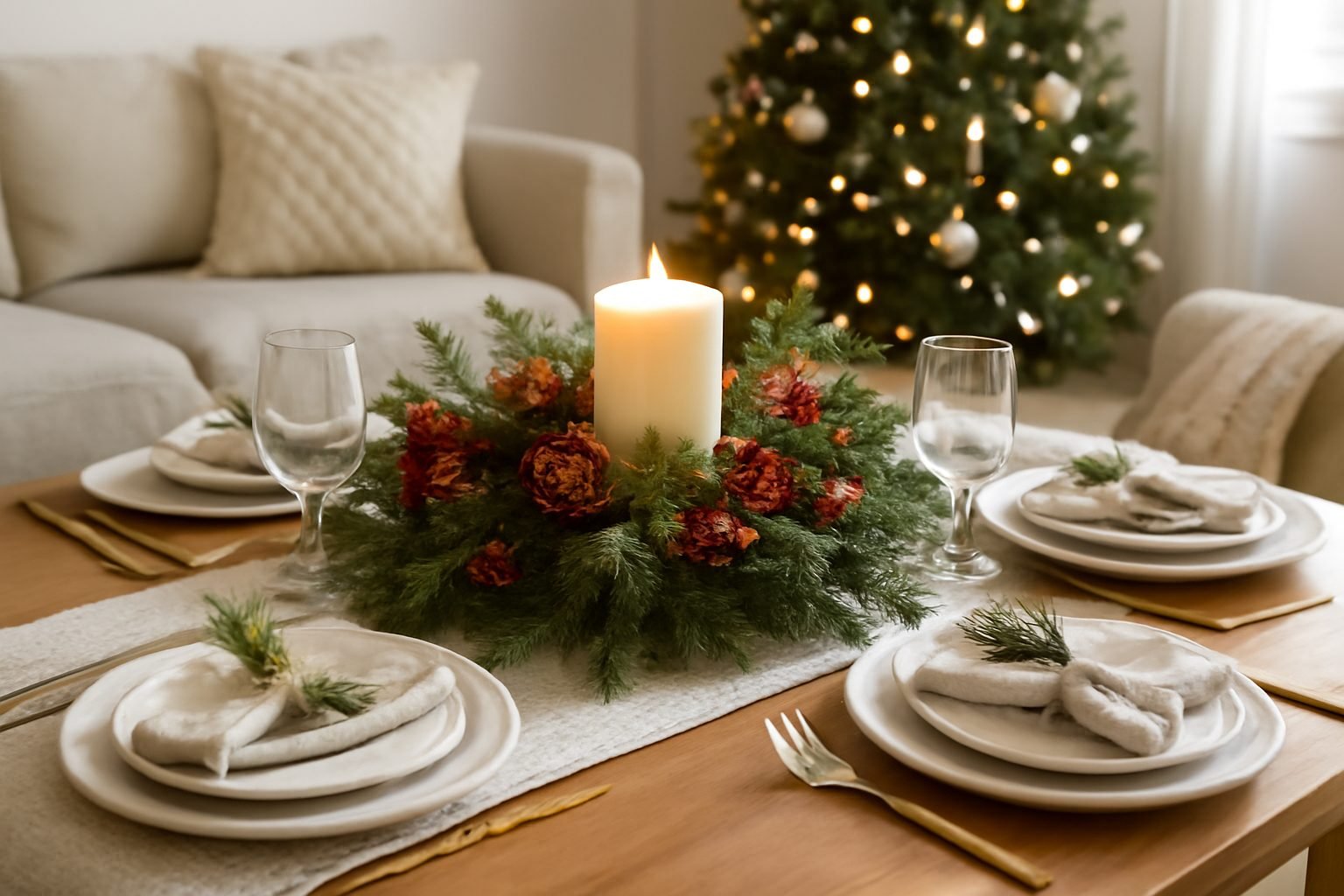 Weihnachtsdeko Ideen für den Tisch — 15 einfache Varianten