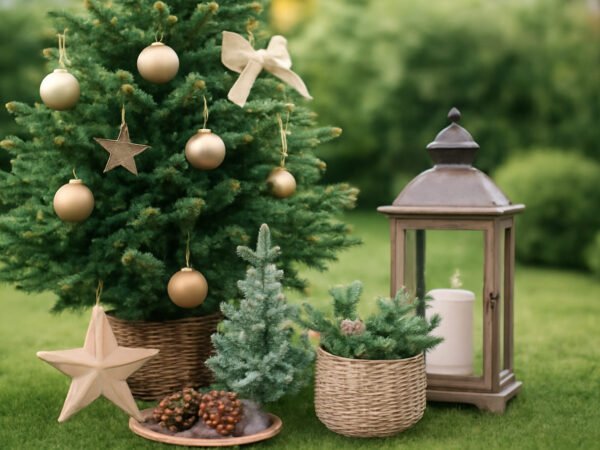 Weihnachtsdekoration Ideen draußen mit Naturmaterialien