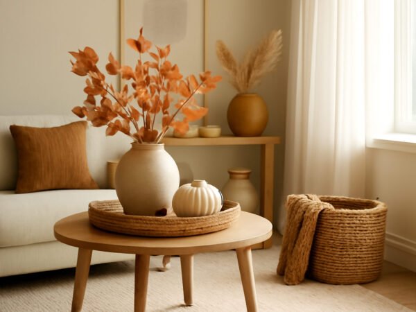 Wohnzimmer Herbstdeko Herbst Dekoration