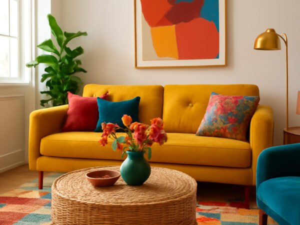 Wohnzimmer Ideen bunt — 15 einfache Varianten