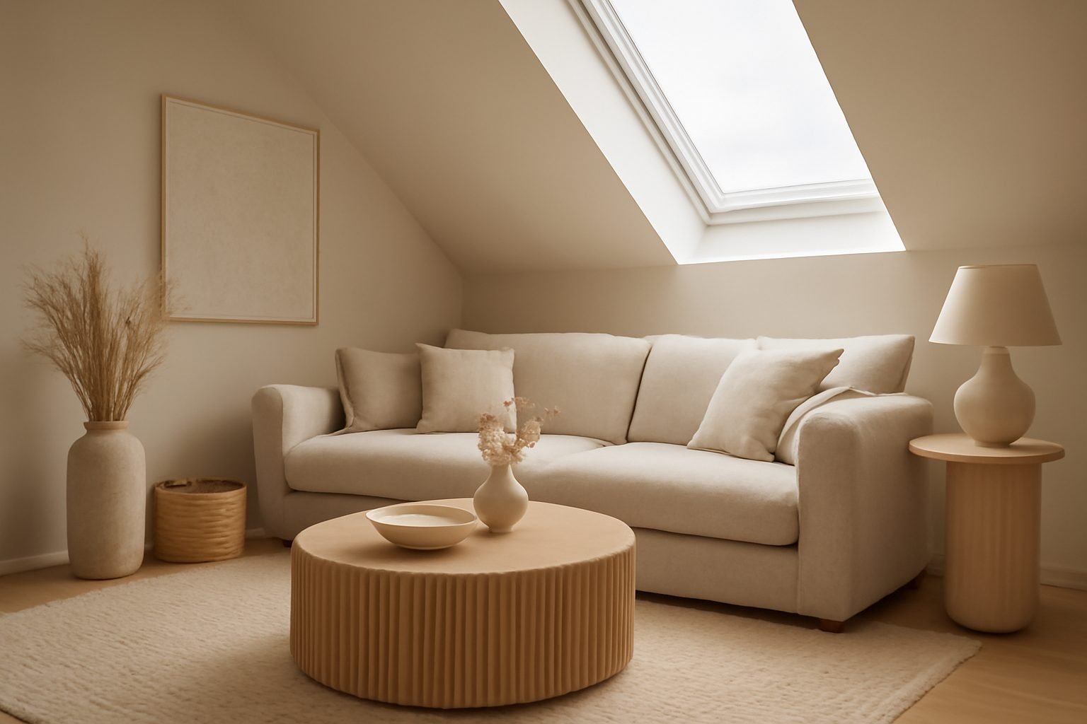 Wohnzimmer Ideen mit Dachschräge — 20 einfache Varianten