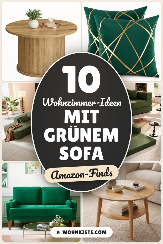 Wohnzimmer-Ideen mit grünem Sofa: 10 Amazon-Finds, stimmig